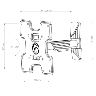 Preview: HAGOR BrackIT S-I - Vollbewegliche TV-Wandhalterung